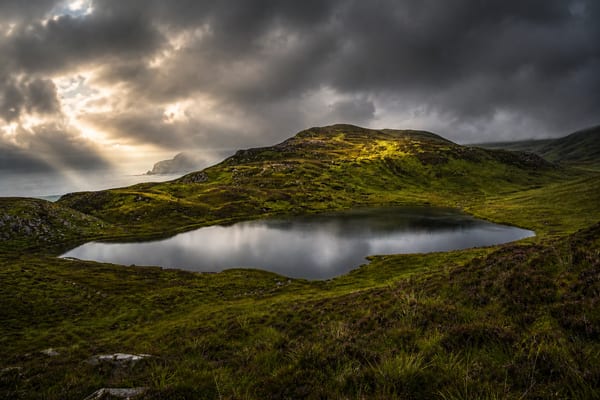 Misty mountain lake in the glens